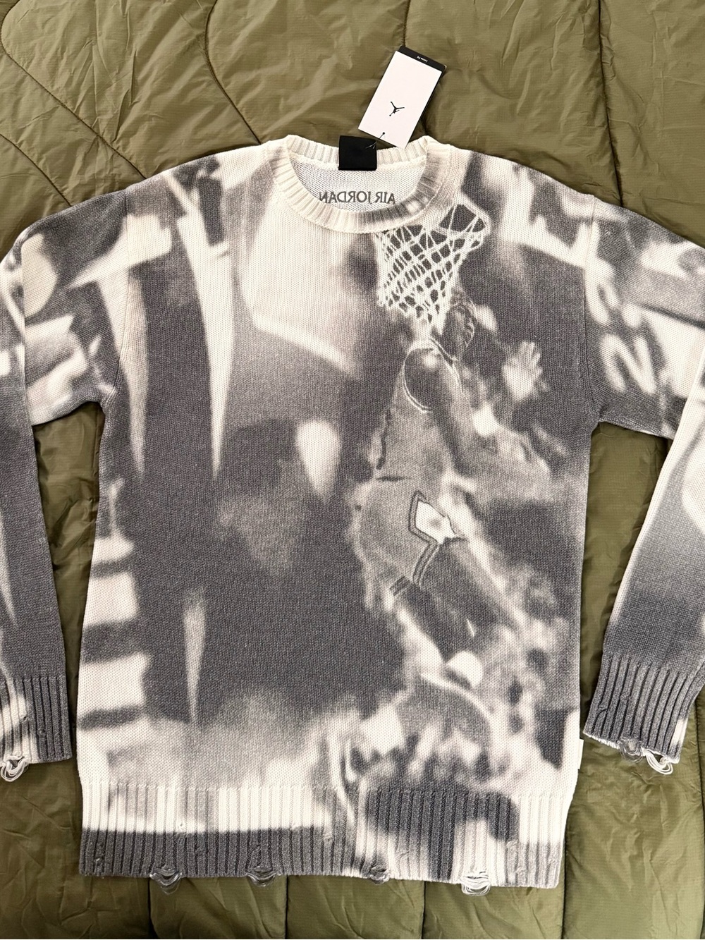 Jordan/Nike Black & White Air Jordan Graphic Crewneck Sweater